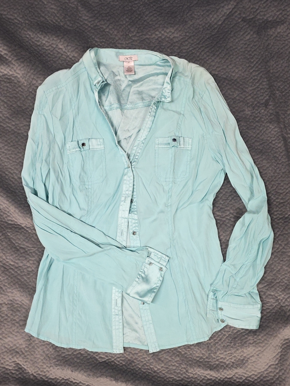 Cache Light Aqua Button-Down Shirt